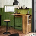 Miniatyrbillede 3 af 7: Rootz Udvidbart Barbord - Køkkenbord - Spisebord - Industrielt design - Opbevaringsplads - Stabile og justerbare fødder - 120 cm x 95 cm x 63 cm