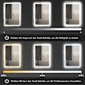 Miniatyrbild 5 av 10: Rootz badrumsspegel - LED sminkspegel - Touch Switch - Justerbar belysning - Anti-dimma - Minnesfunktion - Väggmonterad - 50cm x 4cm x 70cm