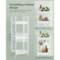 Miniatyrbild 4 av 7: Rootz White Storage Cart - Rullvagn - Utility Cart - MDF och bambu - Lätt - Rymlig - Enkel montering - 20cm x 30cm x 80cm