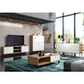 Miniatyrbillede 4 af 8: Rootz Touch Lowboard - TV Stand - Media Unit - Entertainment Center - Storage Console - Display Shelf - Artisan Oak/White - 183x56x40 cm