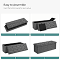 Miniatyrbild 6 av 7: Rootz Seat Chest Ottoman - Förvaringsbänk - Mörkgrå - MDF - Imiterat linne - Skum - Stor förvaringskapacitet - Robust konstruktion - Mångsidig användn