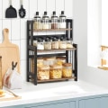 Miniatyrbillede 6 af 7: Rootz Spice Rack - Krydderihylde Organizer - 3 niveauer Krydderiste - Krydderihylde - Vintage Brun/Sort - 41 x 18 x 53 cm