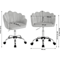 Miniatyrbild 3 av 8: Rootz Ergonomic Velvet Office Chair - Petal Backrest Swivel Chair - Höjdjusterbar - Beige/Ljusgrå/Rosa - 41cm x 37,5cm - 44-53,5cm