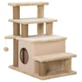 Miniatyrbillede 4 af 6: Rootz Pet Trapper - Kradsestolpe - 4 trin - Legeboldhus - Højdejusterbar - Spånplade - Plys - Filtstof - Beige - 60 X 40 X 66 Cm