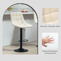 Miniatyrbild 7 av 10: Rootz Modern 2 Set roterande stångstolar - Justerbar avföring - vadderade stångstolar - Höjd mångsidig 63-84cm - 47b x 53T x 96-117H cm