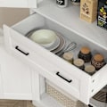 Miniatyrbillede 9 af 11: Rootz Kitchen Cabinet - Buffet - Akrylfrontskuffer - Ekstra opbevaring - 76 x 40 x 182,5 cm hvid
