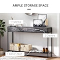 Miniatyrbild 8 av 9: Rootz Console Table - Entrance Table - Side Table - Table - 2 Drawers - Grey - 120 x 30 x 81.5 cm