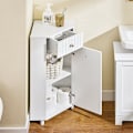 Miniatyrbillede 3 af 8: Rootz Corner Cabinet - Badeværelsesskab - Moderne opbevaringsenhed - Rumbesparende - 44x80x31cm