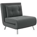 Miniatyrbild 10 av 10: Rootz Convertible Recliner Bed - Lounge Chair - Enkelsäng - Andas sammetsöverdrag - Justerbart ryggstöd - Mörkgrå - 77L x 88W x 83H cm