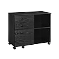 Miniatyrbillede 1 af 8: Rootz rullebeholder - Opbevaringsvogn - Organizer - Spånplade og metal - 40 cm x 80 cm x 66 cm - Sort med træfinish - Letvægts - Nem montering - Høj v