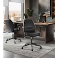 Miniatyrbild 2 av 6: Rootz Office & Justerbara Armstöd Skrivbordsstol - Ink Black - Stål - PU-läder - Höjdjusterbar - 66cm x 66cm x (86,5-94,5cm)
