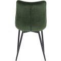 Miniatyrbillede 6 af 9: Rootz sæt med 8 spisestuestole - Fløjlspolstret - Metalstel - Ergonomisk design, Holdbar, Komfortabel - Mørkegrøn - 85,5 cm x 46 cm x 40,5 cm