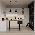 Miniatyrbillede 4 af 6: Rootz Modern Bar Table - Pub-bord - Højt bord - Stabilitet i jernstel - Ridsefast - Pladsbesparende design - 100cm x 40cm x 100cm