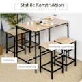 Miniatyrbild 5 av 10: Rootz 5-delade barbordsset - Matsalsset - Köksmöbler - Utrymmesbesparande design - Robust konstruktion - Förbättrad stabilitet - 100L x 60W x 88H cm (
