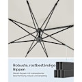 Miniatyrbillede 6 af 8: Rootz Parasol - Justerbar vippevinkel - Beige - Paraply - Cantilever - Solskærm - 200 g/m² polyester - 360° rotation - UV-beskyttelse - 2,5m x 3m