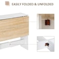 Miniatyrbild 6 av 7: Rootz Folding Table - Dining Table - Desk - Computer Desk - Writing Table - Side Table - Oak + White - 103 x 76 x 73.5 cm