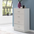 Miniatyrbillede 6 af 7: Rootz Design Skænk Hvid Højglans 60x90x30 cm Skænk Træ Moderne - Smal skuffe kommode Spisestue - Lille universalskab entre Linned kommode soveværelse