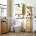 Pikkukuva 2 / 7: Rootz Bamboo -wc -hylly - WC -kylpyhuoneen järjestäjä - säilytyskaappi - Avaruussäästö - 60 x 23 x 173 cm