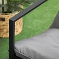 Miniatyrbillede 9 af 10: Rootz 4-delt havemøbelsæt - Udendørs terrassesæt - Vejrbestandig - Holdbar stålramme - Komfortable puder - 114 cm x 70 cm x 67 cm - Grå + Sort