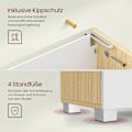 Miniatyrbillede 7 af 8: Rootz MDF vask underskab - Badeværelsesvask - Opbevaringsenhed - Cloud White-Natural Beige - Medium Density Fiberboard - 30cm x 70cm x 64cm - 20cm x 1