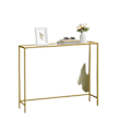 Miniatyrbillede 1 af 6: Rootz Subis Console Table - Hard Glass - Sofatic - Elegant Design - 20x100x80 cm guld gennemsigtig