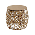 Miniatyrbillede 1 af 7: Rootz sidebord sæt med 2 aluminium guld design redeborde metal runde - Stue bord, sofabord, grenstruktur, moderne - 2-delt sofabord stue