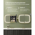 Miniatyrbillede 6 af 6: Rootz sort badeværelsesskab - Opbevaringsenhed - Vaskeskab - Metal/Glas/Akryl - Oplyst spejl - 13,5 cm x 80 cm x 59,6 cm