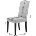 Miniatyrbild 3 av 7: Rootz Set med 4 matstolar - Högryggsstolar - Massivträstolar - Ergonomisk design - Hållbar konstruktion - Golvskydd - Linne ljusgrå - 47cm x 103cm x 6