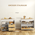 Pikkukuva 5 / 11: Rootz -rullattava keittiövaunu - Mobile Kitchen Island - Keittiön kärry - runsaasti säilytystilaa ja helppoa liikkuvuutta - 107cm x 50 cm x 85cm