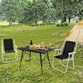 Miniatyrbillede 2 af 9: Rootz Folding Camping Stol Sæt - Strandstol - Bærbar Stol - Let og foldbar - Stabile jernrør - 58cm x 53cm x 76cm