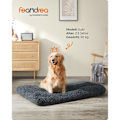 Miniatyrbild 2 av 6: Rootz Mörkgrå Hundsäng - Pet Mat - Dämpad säng - PV Plysch Material - PP Fyllning - Gummi Nubs Tyg - 122cm x 74cm - 10cm Tjocklek - Lättvikt 2,6 kg