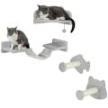Miniatyrbillede 10 af 10: Rootz Cat Klatrevægsæt - Kattetrin - Dobbelt platform - Hjørneplatform - Plysbeklædt spånplade - Pladsbesparende - 90 cm x 26 cm x 12,5 cm