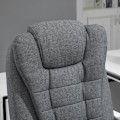 Miniatyrbild 4 av 5: Rootz kontorsstol - Utfällbart fotstöd - Executive Chair - Datorsvängbar rullande - Justerbart ryggstöd - Task Recliner Home - Linnelook - Grå - 65L x