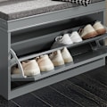 Miniatyrbild 7 av 7: Rootz Skoskåp med vadderad sits - Skobänk - Skoorganisator - Mångsidig förvaring - Bekväma sittplatser - Enkel montering - 75 cm x 51 cm x 24 cm