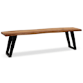 Miniatyrbillede 6 af 6: Rootz Modern Dining Bench - Træbænk - Live Edge Bench - Acacia Wood - U-formede metalben - Håndlavet - 180 cm x 40 cm x 45,5 cm