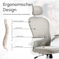Miniatyrbillede 8 af 11: Rootz Kontorstol - Computerstol - Arbejdsstol - Ergonomisk design - 62cm x 64cm x 112-120cm