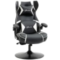 Miniatyrbillede 5 af 5: Rootz Gaming Chair - Integrerede højttalere - Vipbart ryglæn - Sort + Hvid - 69 x 73 x 118 cm