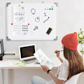 Miniatyrbillede 6 af 7: Rootz Whiteboard - Magnetisk tavle - Let at tørre af - Med 4 markører - 10 magneter - 1 viskelæder - 60 x 1,8 x 45 cm