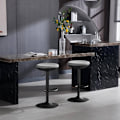 Miniatyrbillede 2 af 9: Rootz drejelig barstol - Bordskammel - Højdejusterbar stol - Elastisk stof - Metalramme - Åndbar - 41cm x (64-85) x 41cm