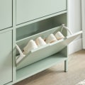 Miniatyrbillede 6 af 9: Rootz skoskab med 4 klapper - Skovipper - Skokommode - Pladsbesparende design - Robust konstruktion med vægmontering - Nem montering - Grøn MDF og met
