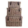 Miniatyrbild 4 av 5: Rootz Depok 3 -stycken Set Storage Trunks - Rattan Chests - Wicker Bins - Versatile Storage - 81x51x48cm, 71x41x41cm, 61x30x29cm