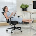 Miniatyrbild 7 av 8: Rootz Kontorsstol - Vridstol - Nackstöd - Justerbar höjd - Vippfunktion - Svankstöd - Ergonomiskt - Svart - Plast - Mesh - 68,5 x 70 x (116-133) cm