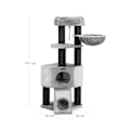 Miniatyrbillede 3 af 8: Rootz Cat Trees House - Dobbeltgulv - Skift retning - kradsestolpe - tykke stammer - Udsigtsplatform - Pladsbesparende kat - Carb certificeret spånpla