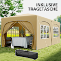 Miniatyrbillede 7 af 11: ROOTZ 3 X 6M Pop -Up Gazebo - Havetelt - Udendørs baldakin - UPF50+ UV -beskyttelse - 597 cm x 300 cm x 270 cm