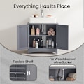 Miniatyrbillede 4 af 5: Rootz Sink Cabinet - Vanity Unit - Base Cabinet - MDF Holdbar opbevaring - 60x30x60cm