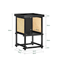Miniatyrbillede 4 af 9: Rootz Tenon Connection Sidebord - Sofabord - Gule gitterpaneler - Sort træ - Nem montering - 40cm x 60cm x 40cm
