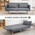 Miniatyrbillede 4 af 10: Rootz linned-look sovesofa - Justerbare armlæn - Cabriolet sofa - Gummitræben - 170 cm x 83 cm x 80 cm