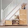 Miniatyrbillede 3 af 9: Rootz Skoskab - Skostativ - Skoopbevaring - PVC Rattan - Industrielt look - 110cm x 49cm x 40cm