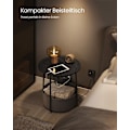Miniatyrbillede 3 af 9: Rootz sidebord med ladestation - stikkontakt - sort - grå - spånplade stål polyester - 45 cm x 50 cm - 4,4 kg - 35 kg Kapacitet