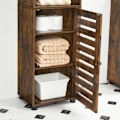 Miniatyrbild 5 av 7: Rootz Vintage Brown Chipboard Högskåp - Förvaringsenhet - Skåp - Tippskydd - 40cm x 30cm x 167cm - Organisera ditt utrymme - Robust konstruktion - Enk